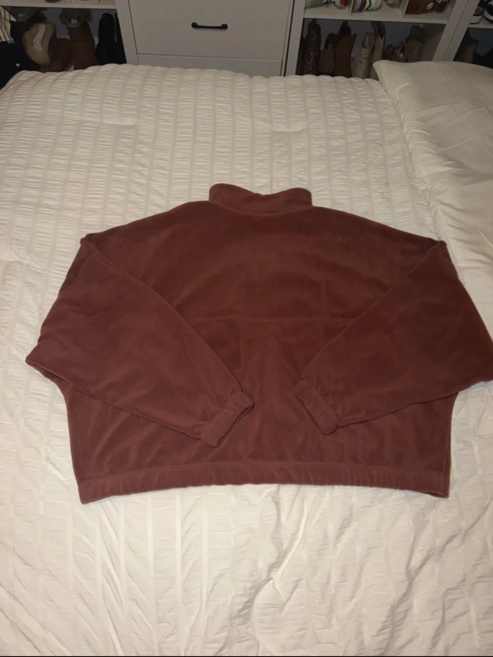 Women's Nike One Therma-FIT Oversized 1/2-Zip Fleece Top Red Sepia